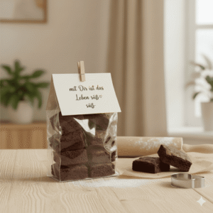 Selbstgemachte Brownies zum Valentinstag