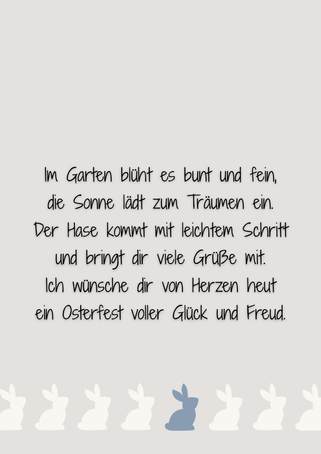 Bild mit einem Osterreim und Hasen