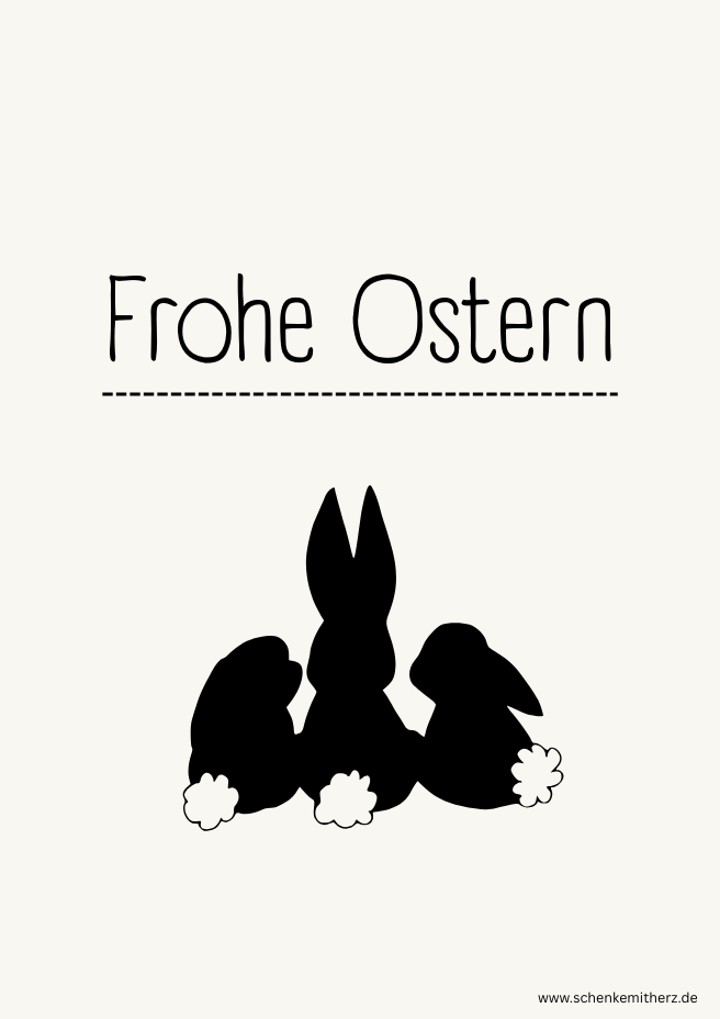 Ostergrüße  Bild mit Spruch zu Ostern und Hasen