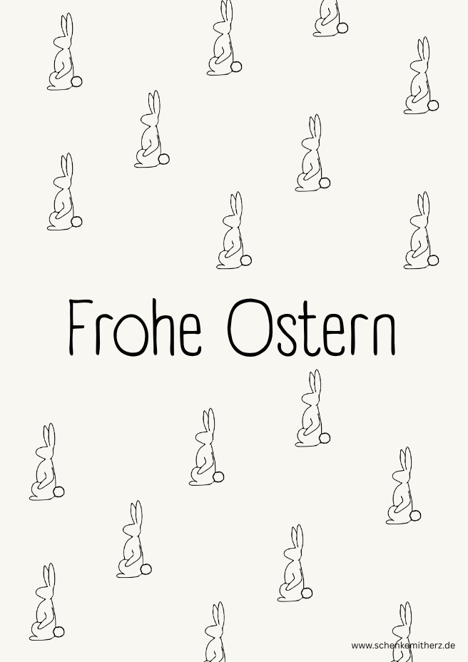 Ostergrüße  Bild mit Spruch zu Ostern und Hasen