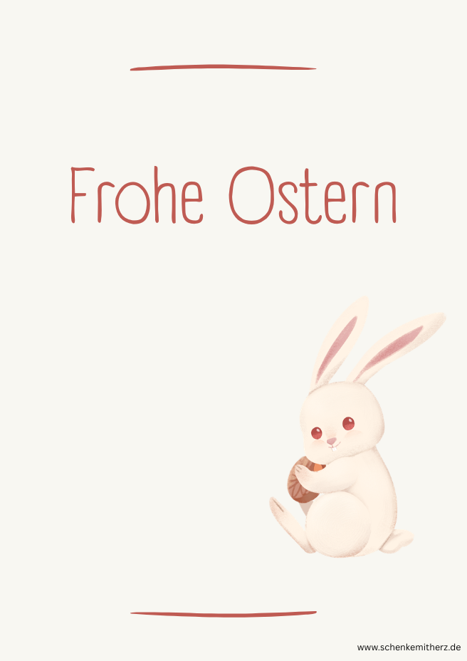 Ostergrüße  Bild mit Spruch zu Ostern und Hasen