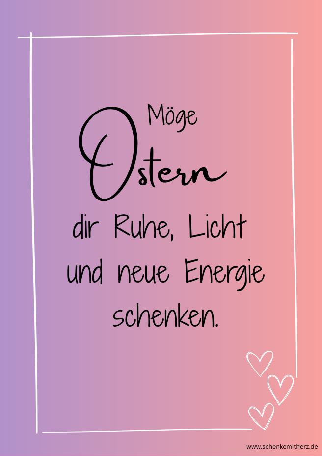 Ostergrüße  Bild mit Spruch zu Ostern und Hasen
