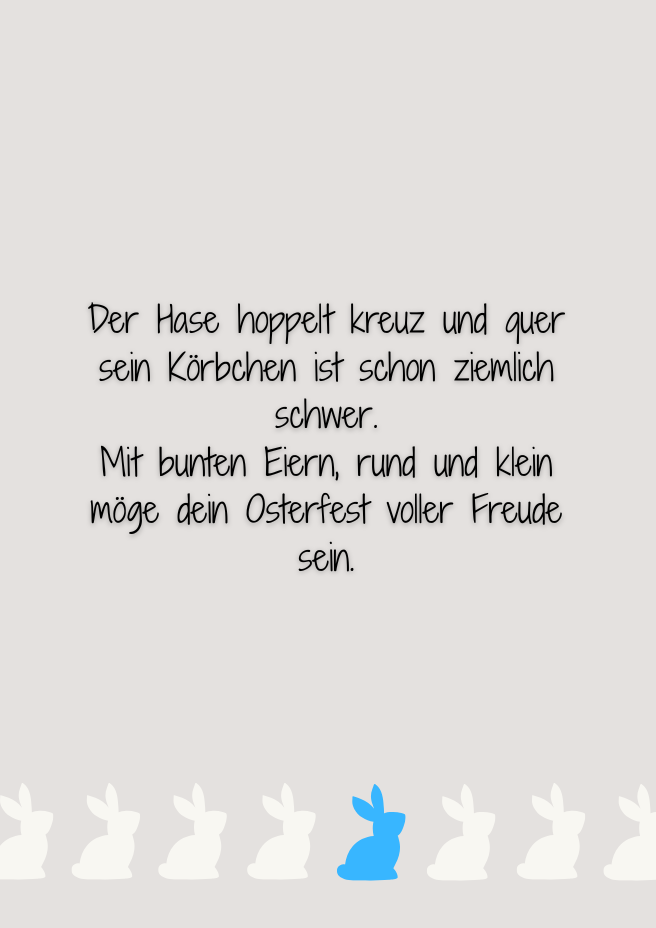 Bild mit einem Osterreim und Hasen
