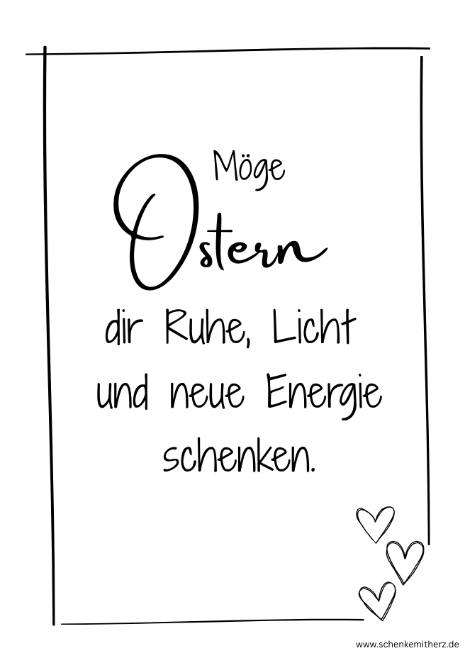 Ostergrüße  Bild mit Spruch zu Ostern und Hasen