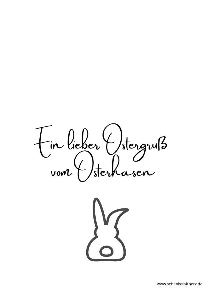 Ostergrüße  Bild mit Spruch zu Ostern und Hasen