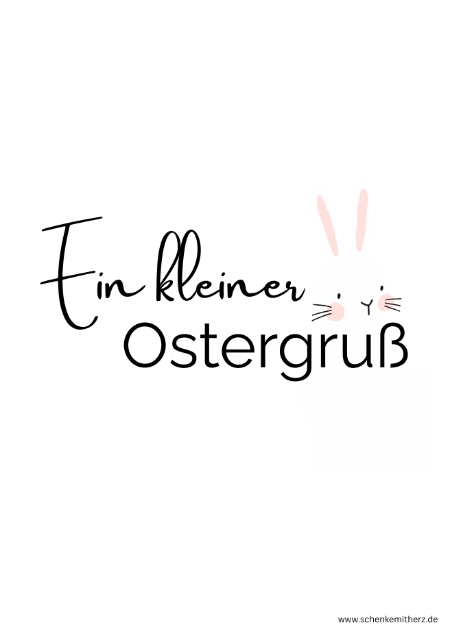 Ostergrüße  Bild mit Spruch zu Ostern und Hasen