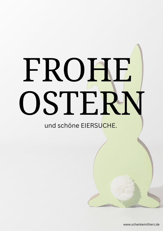 Ostergrüße  Bild mit Spruch zu Ostern und Hasen