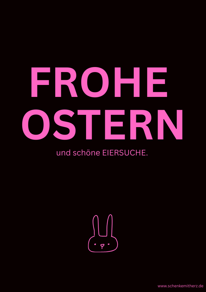 Ostergrüße  Bild mit Spruch zu Ostern und Hasen